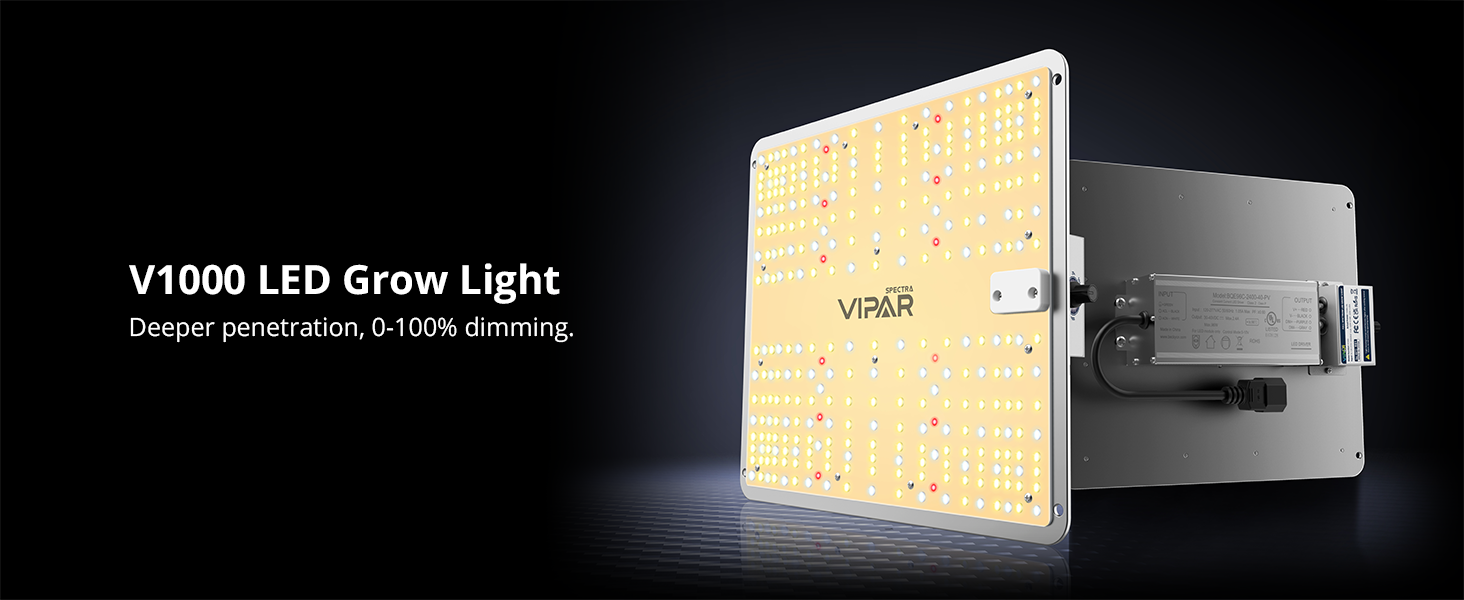 VIPARSPECTRA® 2024 Newest V1000 100W LED Grow Light for Indoor Plants